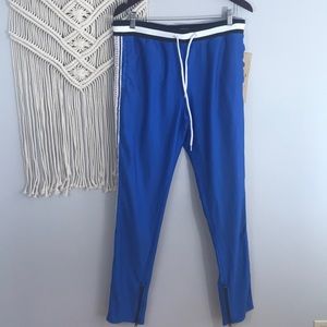 RAW YARN INDUSTRIES BLUE SIDE STRIPED JOGGERS L